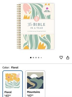 The Bible In A Year Spiral Journal - Floral